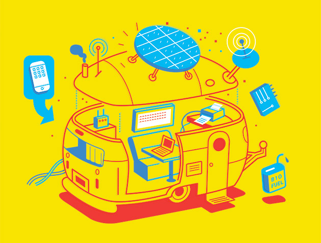 Wired Magazine takes a look at the Nomadic Geek's lifestyle -- when the desk is exchanged for the driver seat of an RV.